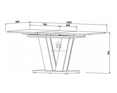 Стол раскладной TORINO B/I Intarsio 140(180)x80 кашемир РD фотография