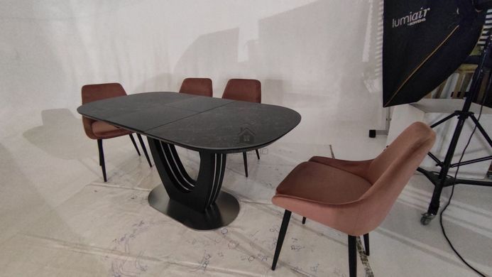 Стіл розкладний TML-865-1 VETRO 120x80 Чорний Онікс