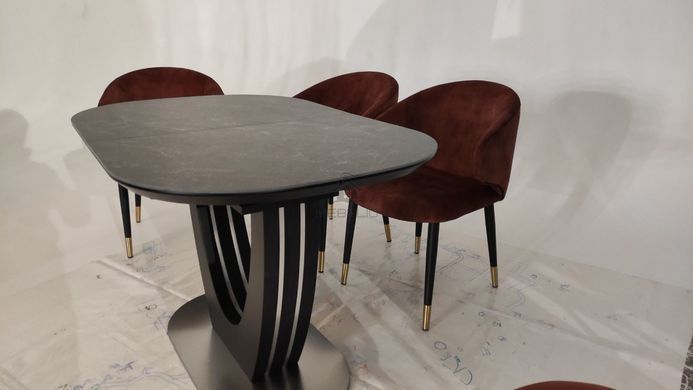 Стіл розкладний TML-865-1 VETRO 120x80 Чорний Онікс