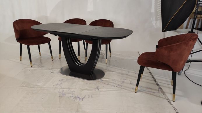 Стіл розкладний TML-865-1 VETRO 120x80 Чорний Онікс