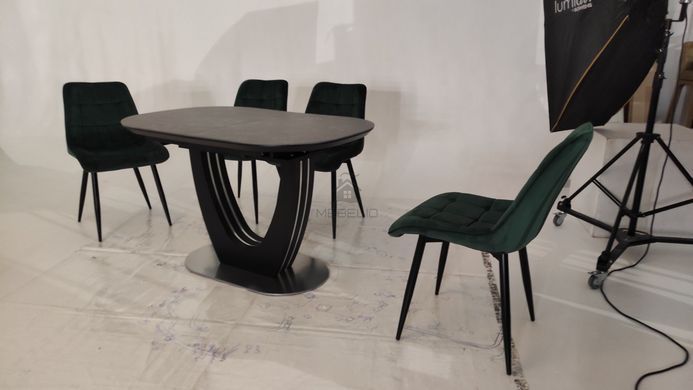 Стіл розкладний TML-865-1 VETRO 120x80 Чорний Онікс