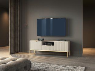 Тумба под телевизор Perfect Home Новая/Nova 1-дверная с 2 ящиками и золотыми ножками RTV154 Кашемир фотография