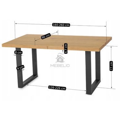 Стол раскладной MEBEL ELITE EDWIN 160(260)х90 см Дуб Золотой