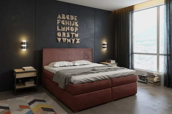 Ліжко (з подвійним підйомним механізмом та матрацом) Perfect Home Ліза Покет / Lisa Pocket 160x200 з м'яким ізголів'ям двоспальне фотографія