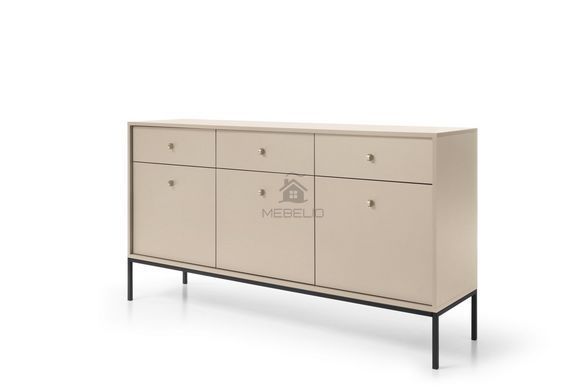 Комод Perfect Home Моно/Mono 3-дверный с 3 ящиками и черными ножками MKSZ154 Беж песочный фотография