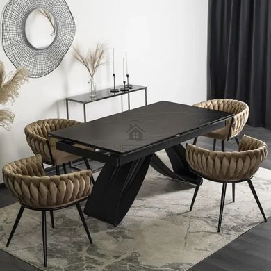 Стол раскладной MEBEL ELITE LUIGI 160(240)х91 см Черный мрамор