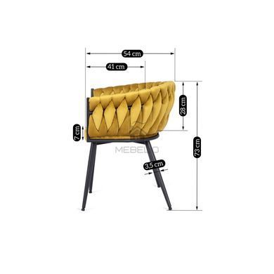 Стул бархатный MEBEL ELITE EMPOLI Velvet Горчица фотография