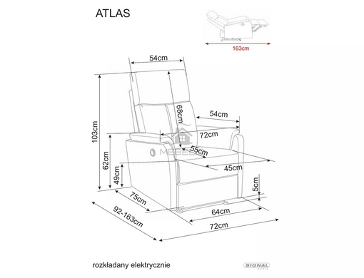 Крісло розкладне ATLAS RAVEN Signal Капучино