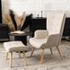 Крісло м'яке з підставкою для ніг MEBEL ELITE LOZANO 2 тканина Беж