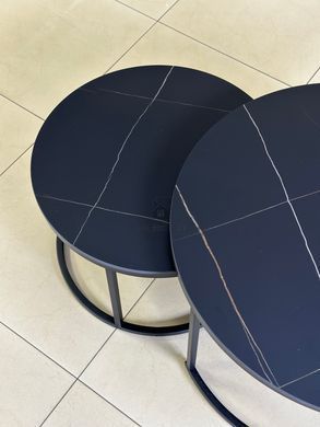 Журнальний столик FLORIDA D Intarsio 80x80 Чорний Мат / Чорний