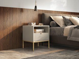 Тумба приліжкова Perfect Home Нова / Nova з 1 шухлядою і золотими ніжками S54 Кашемір