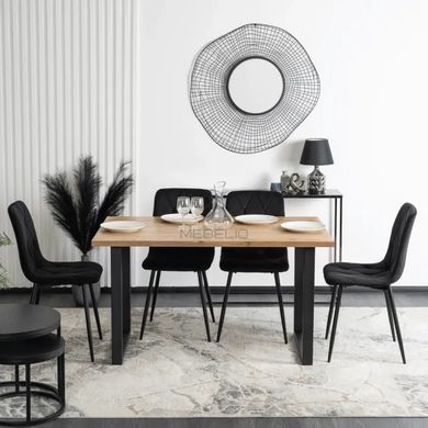 Стол MEBEL ELITE GLOS 135х80 см Золотой дуб / Черный
