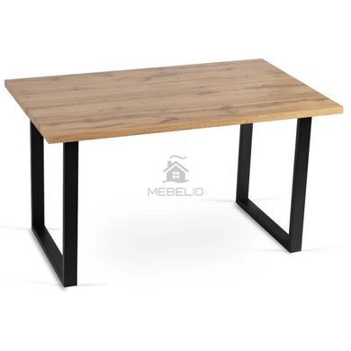 Стол MEBEL ELITE GLOS 135х80 см Золотой дуб / Черный