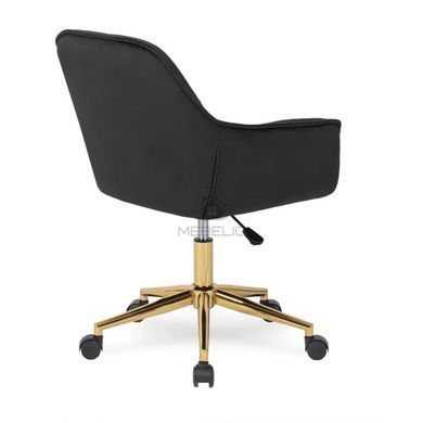 Стілець офісний поворотний оксамитовий MEBEL ELITE MILAN Velvet Чорний / Золотий фотографія