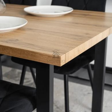 Стол MEBEL ELITE GLOS 135х80 см Золотой дуб / Черный