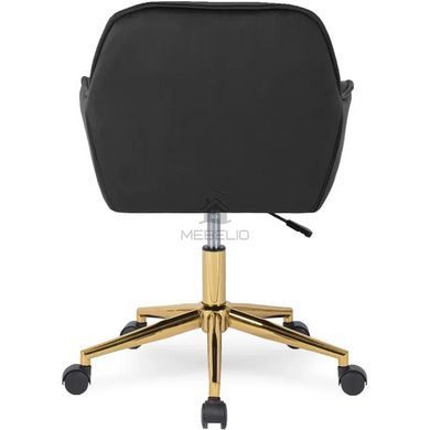 Стілець офісний поворотний оксамитовий MEBEL ELITE MILAN Velvet Чорний / Золотий фотографія