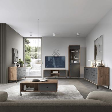 Комод MEBEL ELITE BACARDI 183 Дуб артизан / Графит