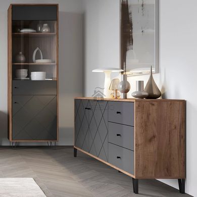 Комод MEBEL ELITE BACARDI 183 Дуб артизан / Графит