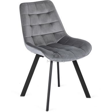 Комплект стол MEBEL ELITE CLARK 120(160)х80 см глянцевый черный и 4 стульев RICK, серого цвета