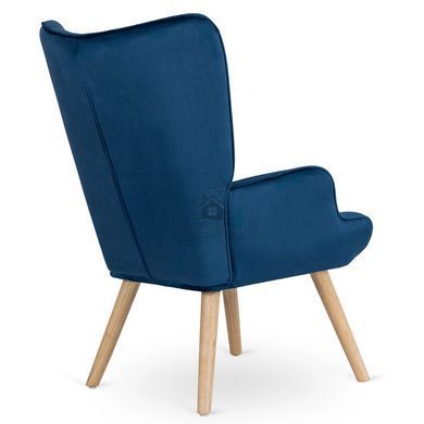 Крісло м'яке оксамитове з підставкою для ніг MEBEL ELITE LOZANO Velvet Синій