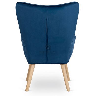 Крісло м'яке оксамитове з підставкою для ніг MEBEL ELITE LOZANO Velvet Синій