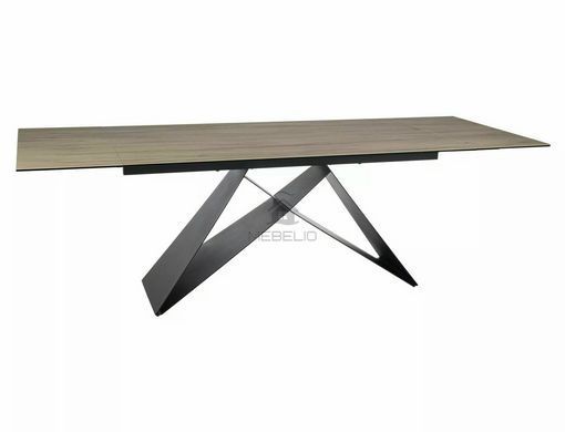 Стол Обеденный WESTIN CERAMIC Signal BRĄZ SABBIA 160(240)X90 Свет Коричневый Мат / Черный Мат фотография