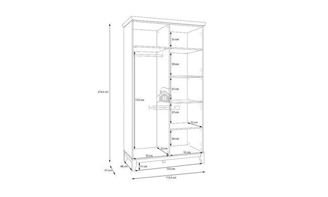 Шафа 2д Мірамаре / Miramare MMRS921 Prestol сосна біла