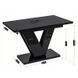 Комплект стол MEBEL ELITE CLARK 120(160)х80 см глянцевый черный и 4 стульев RICK, серого цвета