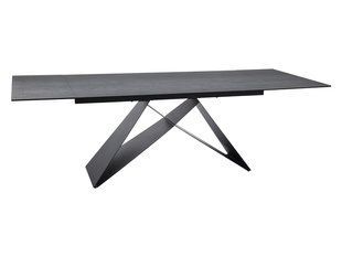Стол Обеденный WESTIN CERAMIC Signal PIETRA DI SAVOIA 160(240)X90 Свет Серый Мат / Черный Мат фотография