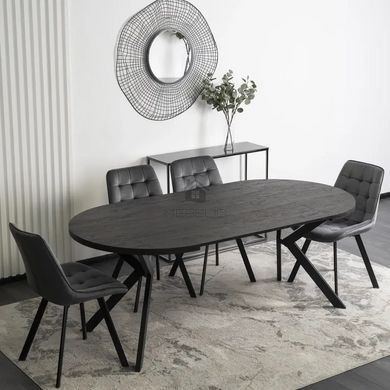 Стіл розкладний круглий MEBEL ELITE LUKAS 100(250)х100 см Чорний