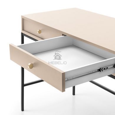 Стол туалетный Perfect Home Моно/Mono с 2 ящиками и черными ножками MT104 Кашемир фотография