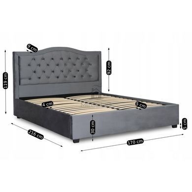 Кровать бархатная MEBEL ELITE APOLLO Velvet 120x200см Серый фотография