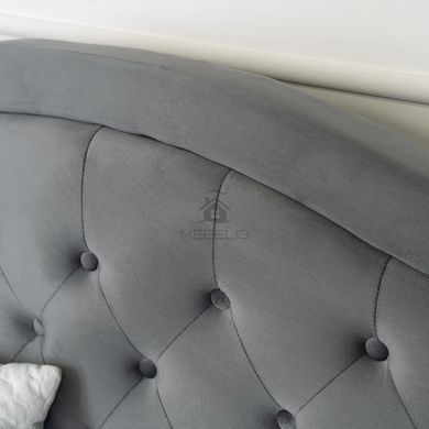 Кровать бархатная MEBEL ELITE APOLLO Velvet 120x200см Серый фотография