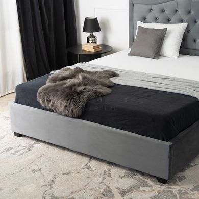 Кровать бархатная MEBEL ELITE APOLLO Velvet 120x200см Серый фотография