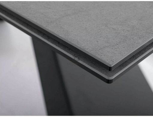 Стіл Обідній WESTIN CERAMIC Signal PIETRA DI SAVOIA 160(240)X90 Світло Сірий Мат / Чорний Мат