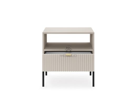 Тумба приліжкова Perfect Home Нова / Nova з 1 шухлядою і чорними ніжками S54 Кашемір