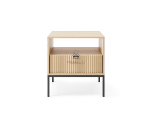 Тумба приліжкова Perfect Home Нова / Nova з 1 шухлядою і чорними ніжками S54 Дуб віченца