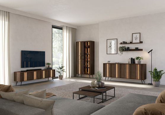 Комод с подсветкой Perfect Home Амаро / Amaro 4D/183 4-дверный Дуб Дунин фотография