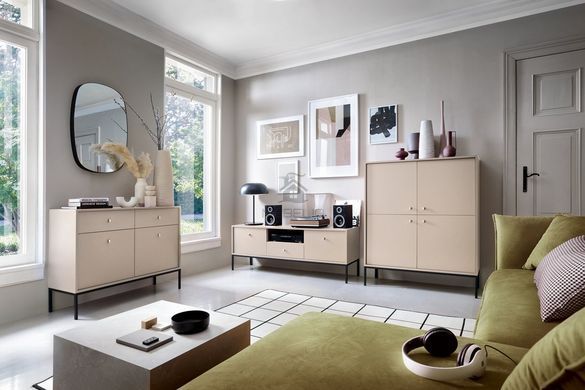 Стол туалетный Perfect Home Моно/Mono с 2 ящиками и черными ножками MT104 Кашемир фотография
