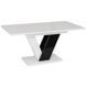 Комплект стола MEBEL ELITE CLARK 120(160)х80 см черного/белого глянца и 4 стульев LUCKY темно-синего цвета