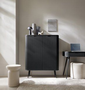 Комод Perfect Home Зова / Zova 2-дверний з чорними ніжками K103 Чорний фотографія