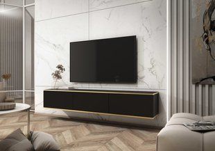 Тумба под ТВ навесная Perfect Home Оро / Oro RTV175 Черный фотография