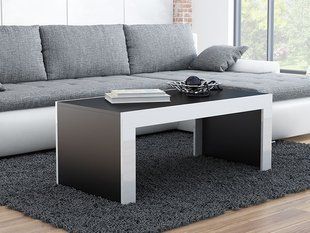 Журнальный столик TESS 120x60 Cama Черный Мат / Белый Глянец
