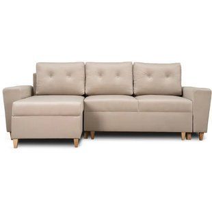 Кутовий диван лівий, оксамитовий MEBEL ELITE MATEO Velvet 248 см Бежевий Лівий