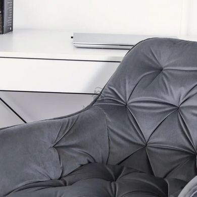 Стілець офісний поворотний оксамитовий MEBEL ELITE MILAN Velvet Сірий / Золотий фотографія