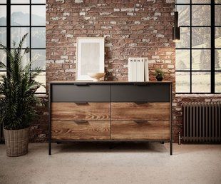 Комод Perfect Home Мілтон / Milton з 6 шухлядами 6S/138 Каштан/антрацит фотографія