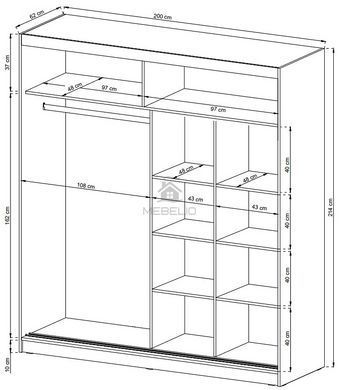 Шафа-купе Perfect Home Вікі / Wiki 200 2-дверна Графіт