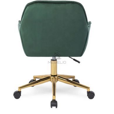 Стілець офісний поворотний оксамитовий MEBEL ELITE MILAN Velvet, Зелений / Золотий фотографія
