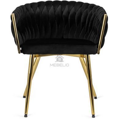 Стул бархатный MEBEL ELITE CAPRI Velvet Черный / Золотой