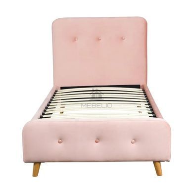 Кровать односпальная бархатная 90x200 MEBEL ELITE MIKEL Velvet Розовый фотография